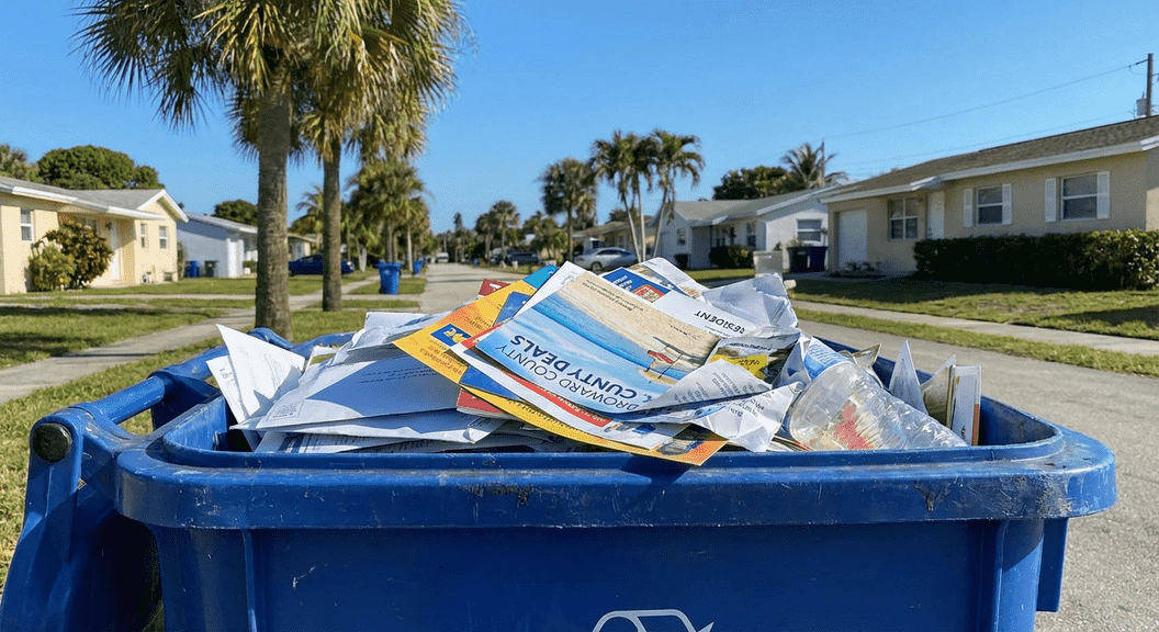 Postcards in Broward County being thrown away or discarded